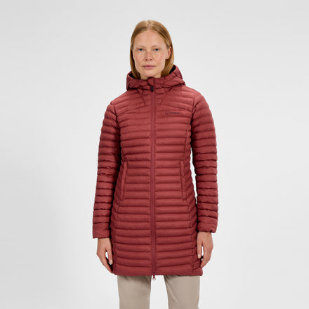 Women's Nula Micro Synthetic Insulated Long Jacket - Red