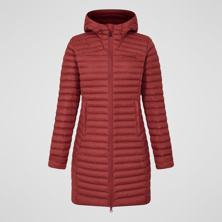 Women's Nula Micro Synthetic Insulated Long Jacket - Red
