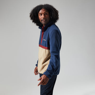 Men's Aslam Micro Half Zip Fleece - Dark Blue/Natural