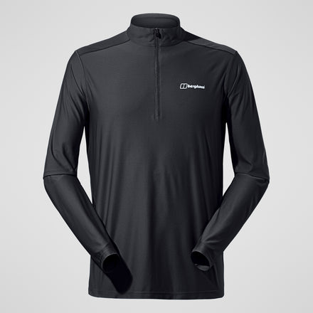 Men's 24/7 Tech Tee Long Sleeve Half Zip - Black