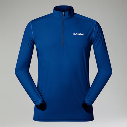 Men's 247 Half Zip Long Sleeve Tech Tee - Blue