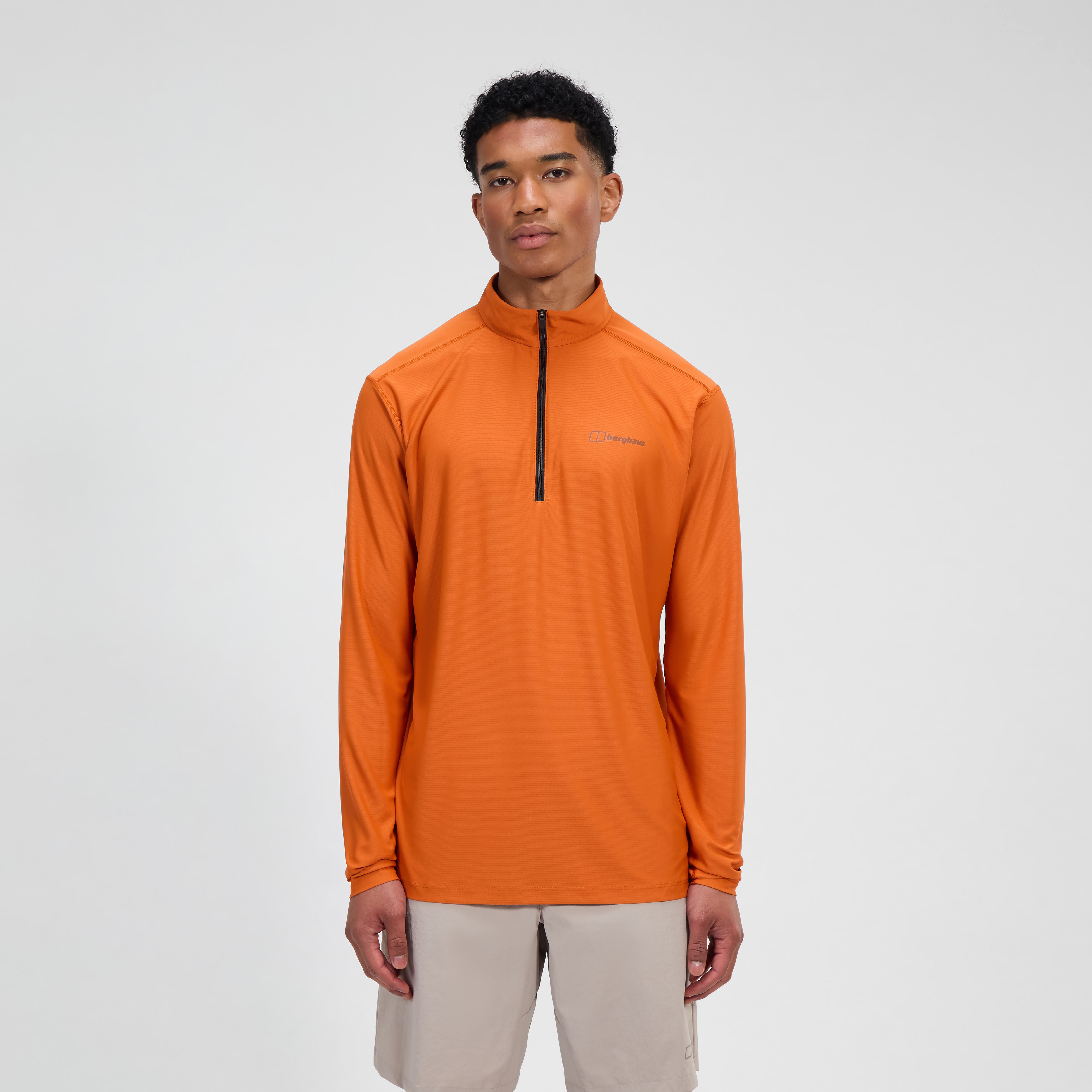 Men's 24/7 Half Zip Long Sleeve Tech Tee - Orange | Berghaus