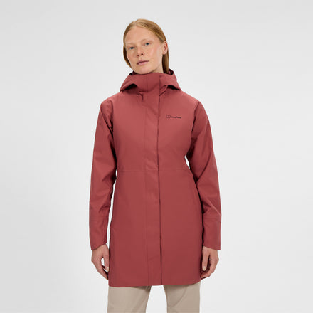 Women's Omeara Long Waterproof Jacket - Red