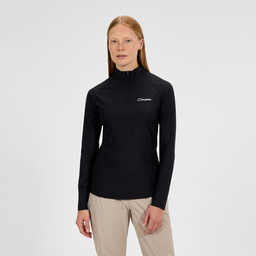 Women's 24/7 Tech Tee Long Sleeve Half Zip - Black