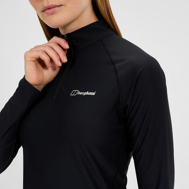 Women's 24/7 Tech Tee Long Sleeve Half Zip - Black
