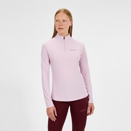 Women's 24/7 Half Zip Long Sleeve Tech Tee - Pink