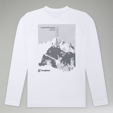 Unisex Kanchenjunga Static Long Sleeve T-Shirts - White