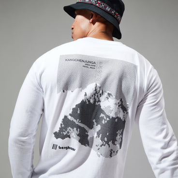 Unisex Kanchenjunga Static Long Sleeve T-Shirts - White