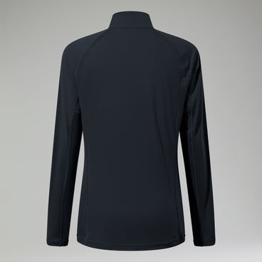 Women's 24/7 Half Zip Maternity Long Sleeve Tech Tee - Black