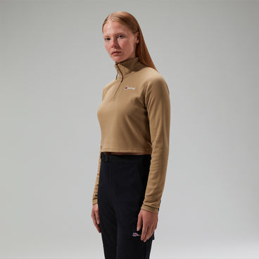 Women's URB Prism Cropped Half Zip Fleece - Turquoise