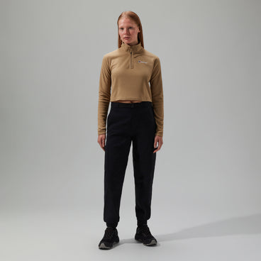 Women's URB Prism Cropped Half Zip Fleece - Turquoise