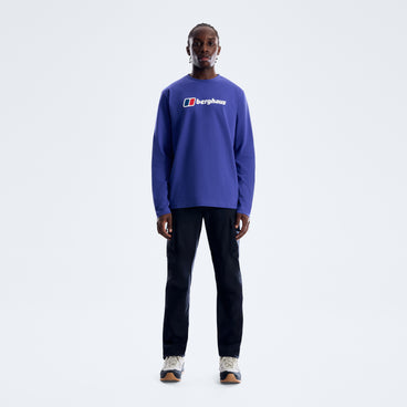 Men's Berghaus Big Logo Long Sleeve Tee - Bottle Blue