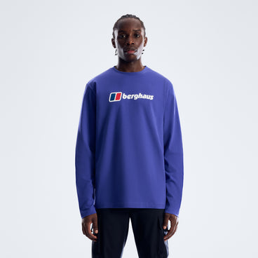 Men's Berghaus Big Logo Long Sleeve Tee - Bottle Blue