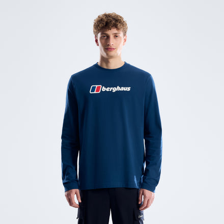 Men's Berghaus Big Logo Long Sleeve Tee - Hale Navy