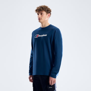 Men's Berghaus Big Logo Long Sleeve Tee - Hale Navy