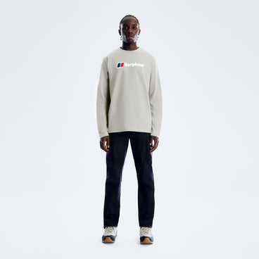 Men's Berghaus Big Logo Long Sleeve Tee - Stone