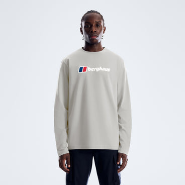 Men's Berghaus Big Logo Long Sleeve Tee - Stone