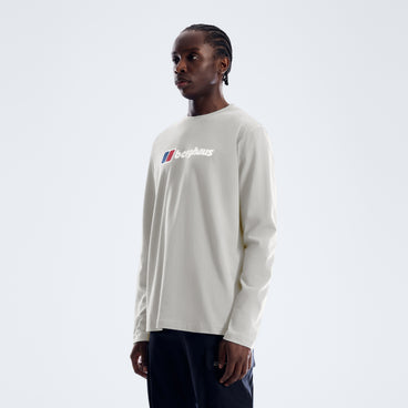 Men's Berghaus Big Logo Long Sleeve Tee - Stone