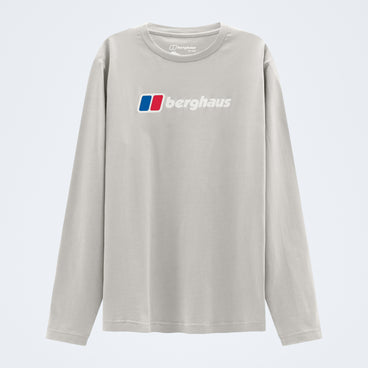 Men's Berghaus Big Logo Long Sleeve Tee - Stone