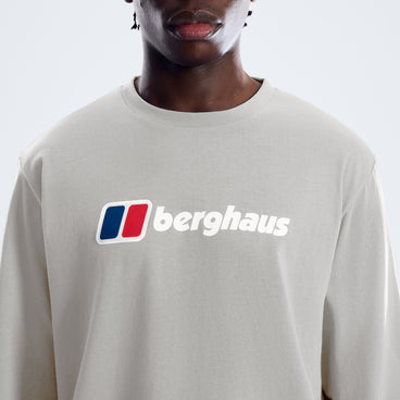 Men's Berghaus Big Logo Long Sleeve Tee - Stone