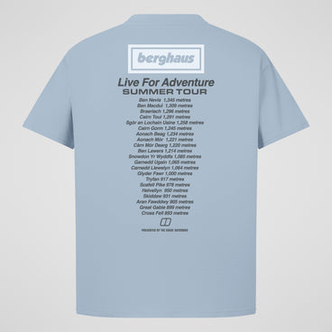 Unisex Adventure Tour Tee - Grey Blue