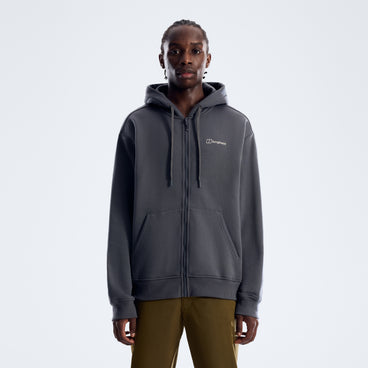 Men's Essential Logo Full Zip Hoodie - Black