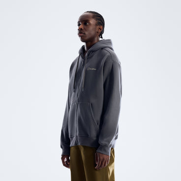 Men's Essential Logo Full Zip Hoodie - Black