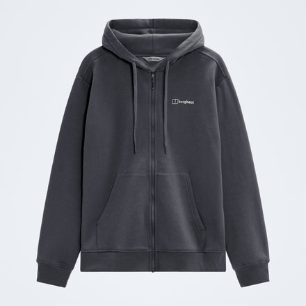 Men's Essential Logo Full Zip Hoodie - Black