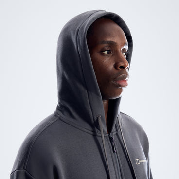 Men's Essential Logo Full Zip Hoodie - Black
