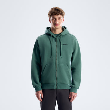 Men's Essential Logo Full Zip Hoodie - Green