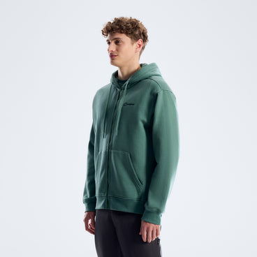 Men's Essential Logo Full Zip Hoodie - Green