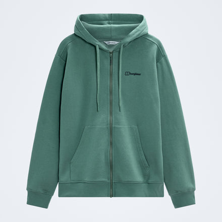 Men's Essential Logo Full Zip Hoodie - Green