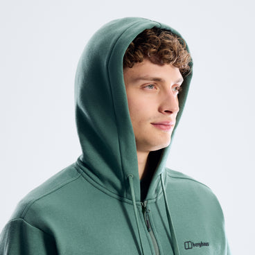 Men's Essential Logo Full Zip Hoodie - Green