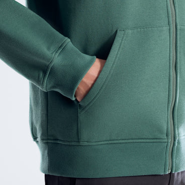 Men's Essential Logo Full Zip Hoodie - Green