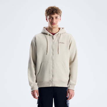 Men's Essential Logo Full Zip Hoodie - Light Grey