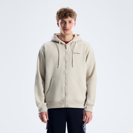 Men's Essential Logo Full Zip Hoodie - Light Grey