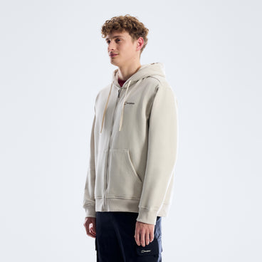 Men's Essential Logo Full Zip Hoodie - Light Grey