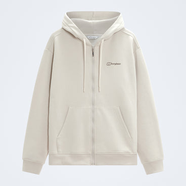 Men's Essential Logo Full Zip Hoodie - Light Grey