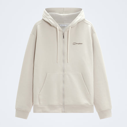 Men's Essential Logo Full Zip Hoodie - Light Grey