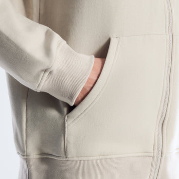 Men's Essential Logo Full Zip Hoodie - Light Grey