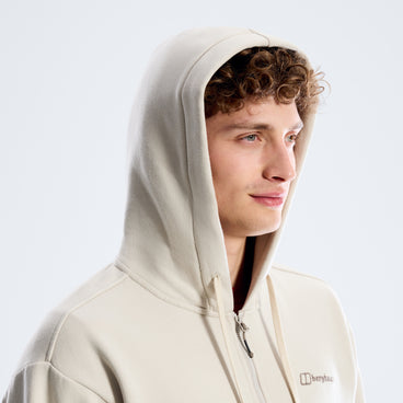 Men's Essential Logo Full Zip Hoodie - Light Grey