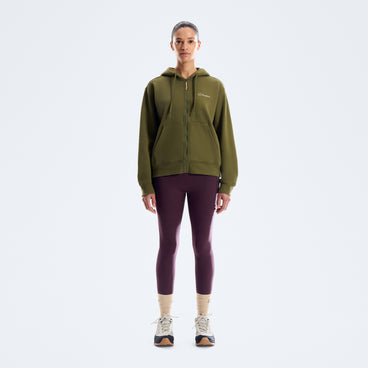 Women's Essential Logo Full Zip Hoodie - Green