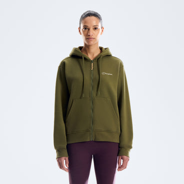 Women's Essential Logo Full Zip Hoodie - Green