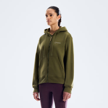Women's Essential Logo Full Zip Hoodie - Green