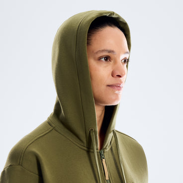 Women's Essential Logo Full Zip Hoodie - Green