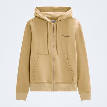 Women's Essential Logo Full Zip Hoodie - Light Brown