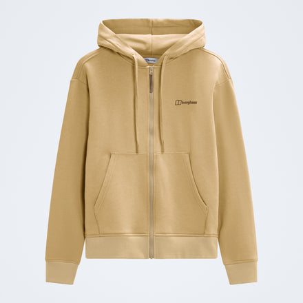 Women's Essential Logo Full Zip Hoodie - Light Brown