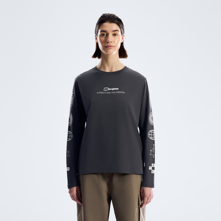 Women's Berghaus Exped Essential Long Sleeve Tee  - Archive Black