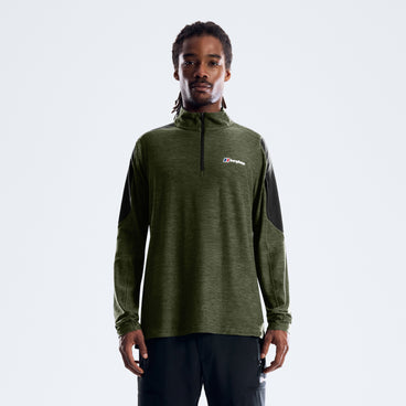 Farndale+ Long Sleeve Half Zip Tech Tee - Jet Black/Hale Navy