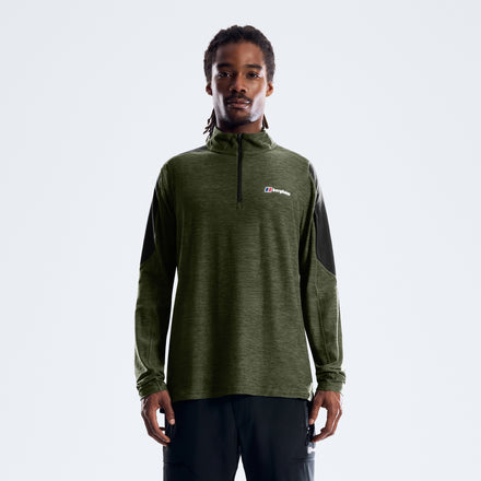 Farndale+ Long Sleeve Half Zip Tech Tee - Jet Black/Hale Navy